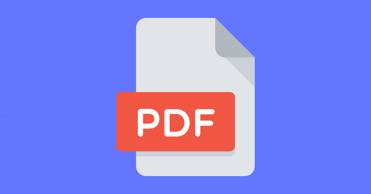 PDF Logo auf blauem Hintergrund